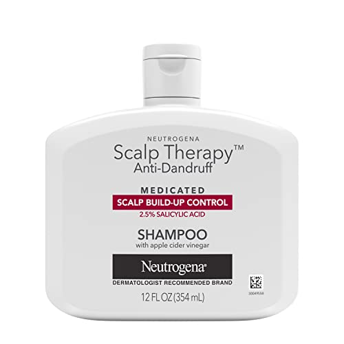 Neutrogena Scalp Therapy Anti-Dandruff Shampoo for Scalp Build-up Control, 2.5% salicylic acid, with Apple Cider Vinegar Fragrance, 12 fl oz