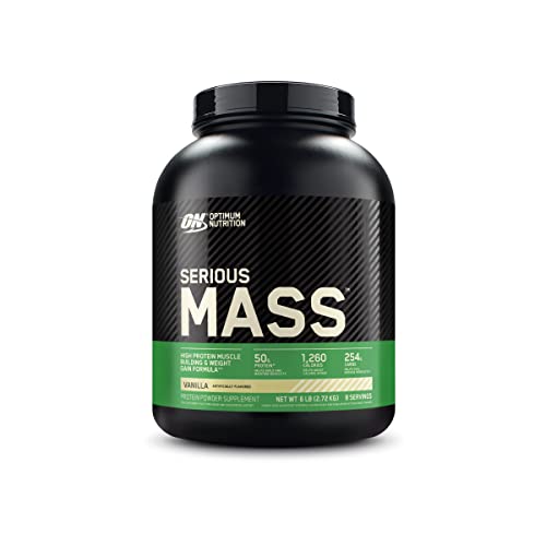 Optimum Nutrition Serious Mass Weight Gainer Protein Powder, Vitamin C, Zinc and Vitamin D for Immune Support, Chocolate, 12 Pound (Packaging May Vary)