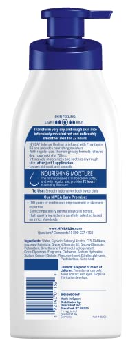 NIVEA Intense Healing Body Lotion, 72 Hour Moisture for Dry to Very Dry Skin, 16.9 Fl Oz Pump Bottle