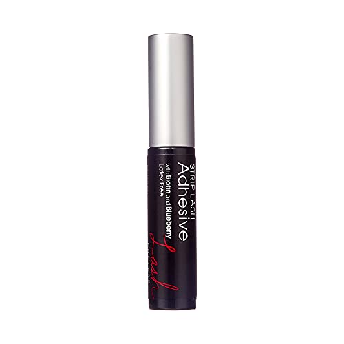 KISS Lash Couture Black Strip Lash Adhesive with Biotin & Blueberry Extract, Latex-Free, Dermatologist Tested, Contact Lens Friendly, Strong Hold, Gentle Formula, with Brush Tip Applicator, 0.17 Oz.