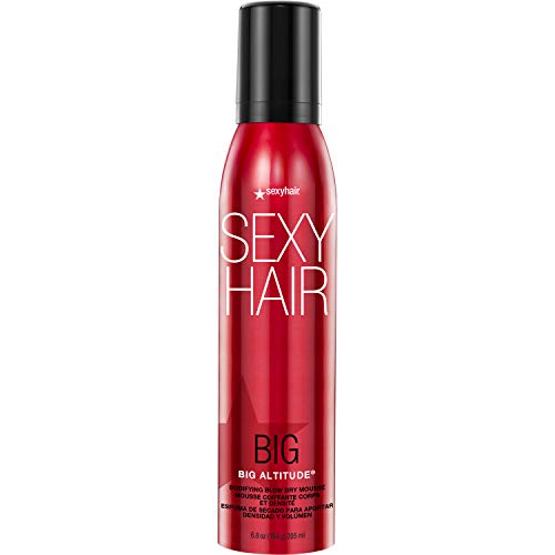 SexyHair Big Altitude Bodifying Blow Dry Mousse, 6.8 Oz | Volume with Hold | Up to 72 Hours Humidity Resistance | Thermal Protection