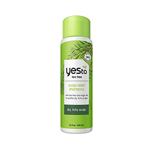 Yes To Tea Tree Scalp Relief Shampoo, pH Balancing Formula To Calm Dry Itchy Scalp While Moisturizing & Nourishing Hair, With Tea Tree & Sage Oil, Natural, Vegan & Cruelty Free, 12 Fl Oz