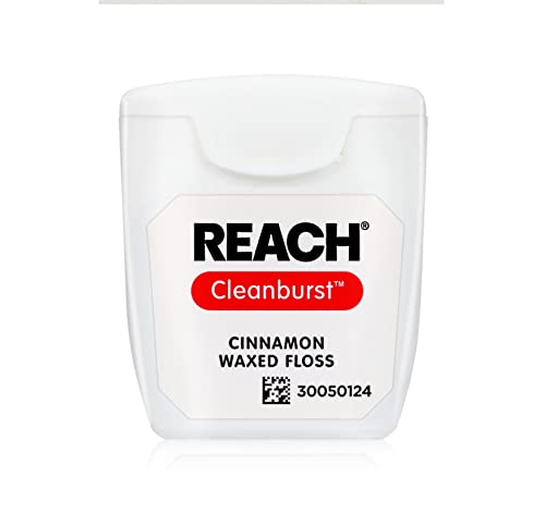 Reach Waxed Dental Floss Bundle | Effective Plaque Removal, Extra Wide Cleaning Surface | Shred Resistance & Tension, Slides Smoothly & Easily , PFAS FREE | Cinnamon Flavored, 55 Yard (Pack of 6)