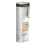 Neutrogena Rapid Tone Repair Retinol + Vitamin C Dark Spot Corrector Face Serum, Daily Anti-Wrinkle Retinol Dark Spot Corrector to Brighten & Even Tone, Mineral-Oil & Dye-Free, White, 1 oz