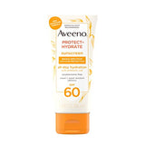 Aveeno Protect + Hydrate Moisturizing Body Sunscreen Lotion with Broad Spectrum SPF 60 & Prebiotic Oat, Weightless & Refreshing Feel, Paraben-Free, Oil-Free, Oxybenzone-Free, 3.0 fl. Oz