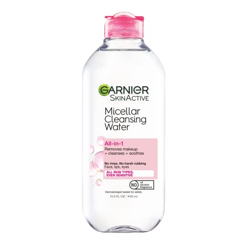 Garnier SkinActive Micellar Water for All Skin Types, Facial Cleanser & Makeup Remover, 13.5 Fl Oz (400mL), 2 Count (Packaging May Vary)