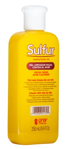 Sulfur Grisi, Facial Wash and Cleanser, Reduces Oil Excess Pimples. 8.4 Fl Oz, Bottle