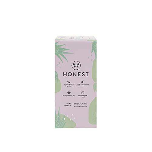 The Honest Company Hydrate + Cleanse Benefit Wipes | Cleansing Multi-Tasking Wipes | 99% Water, Plant-Based, Hypoallergenic | Aloe + Cucumber, 60 Count