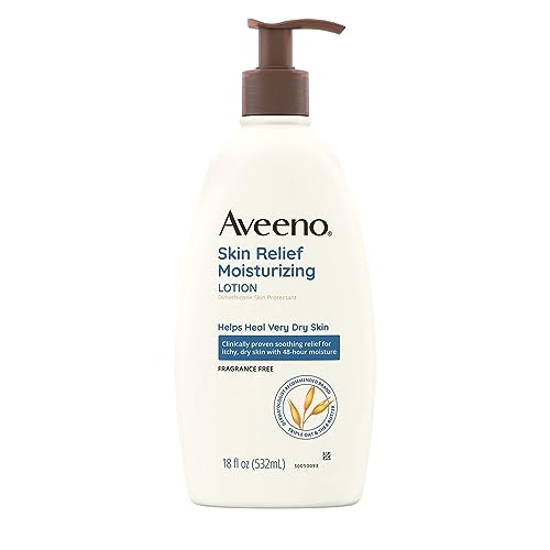 Aveeno Skin Relief 24-Hour Moisturizing Lotion for Sensitive Skin with Natural Shea Butter & Triple Oat Complex, Unscented Therapeutic Lotion for Extra Dry, Itchy Skin, 33 fl. oz(Pack of 1)