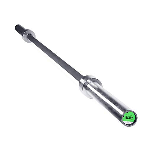 Cap Barbell THE BEAST Olympic Bar | For Weightlifting and Power Lifting, THE BEAST - Black/Chrome, No Center Knurl, 7 Olympic, (OBIS-86B) New Version