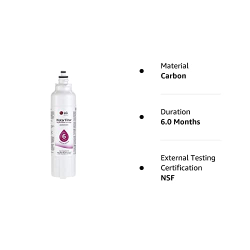 LG LT800P- 6 Month / 200 Gallon Capacity Replacement Refrigerator Water Filter (NSF42 and NSF53) ADQ73613401, ADQ73613408, or ADQ75795104 , White