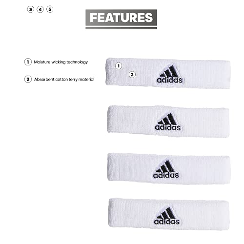 adidas Interval 3/4-inch Bicep Band, White/Black, One Size