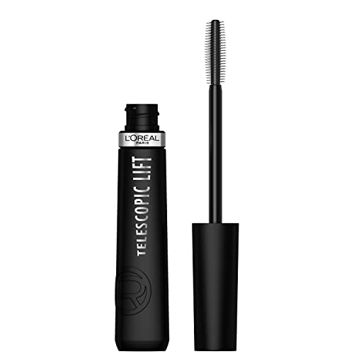 L’Oréal Paris Telescopic Lift Washable Mascara, Lengthening and Volumizing Eye Makeup, Lash Lift with Up to 36HR Wear, Blackest Black, 0.33 Fl Oz