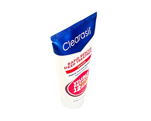 Clearasil Rapid Rescue Deep Treatment Acne Face Wash, Maximum Strenght with 2% Salicylic Acid Acne Medication, Acne Facial Cleanser, 6.78 fl oz