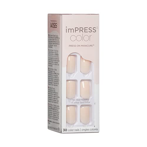 KISS imPRESS Color Press-On Nails Polish-Free Manicure Set, ‘Serendipity’, 30 Chip-Proof, Smudge-Proof Fake Nails