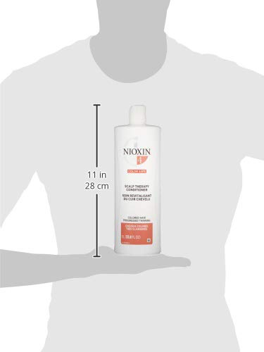 Nioxin System 4 Scalp Therapy Conditioner with Peppermint Oil, Treats Dry Scalp, Provides Moisture Control & Balance, For Color Treated Hair with Progressed Thinning, 33.8 fl oz