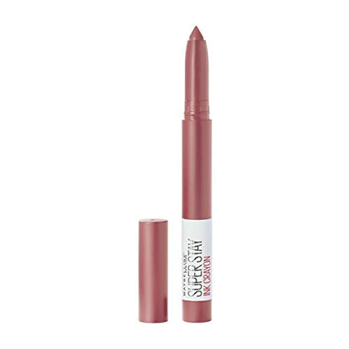 Maybelline New York Super Stay Ink Crayon Lipstick Makeup, Precision Tip Matte Lip Crayon with Built-in Sharpener, Longwear Up To 8Hrs, On The Grind, Purple Mauve Pink, 1 Count