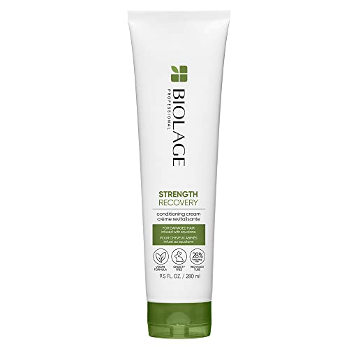 Biolage Strength Recovery Conditioning Cream | Strengthening Conditioner | Moisturizes, Adds Softness & Repairs Damage | For Damaged & Sensitized Hair | Vegan | Cruelty-Free | 9.5 Fl. Oz