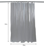 Bath Bliss Shower Liner in Clear Frost Translucent, PVC Material, Durable 72.00 x 70.00