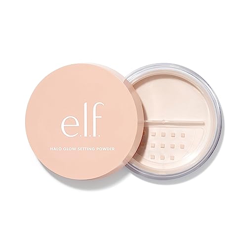 e.l.f., Halo Glow Setting Powder, Silky, Weightless, Blurring, Smooths, Minimizes Pores and Fine Lines, Creates Soft Focus Effect, Medium, Semi-Matte Finish, 0.24 Oz