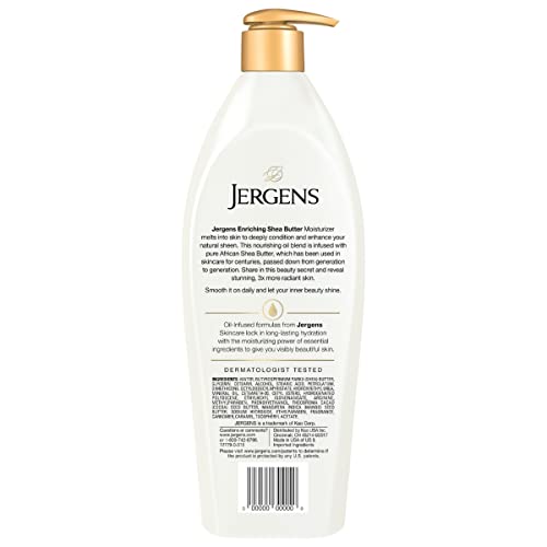 Jergens Hand and Body Lotion, Pure Shea Butter Deep Conditioning Body Moisturizer, Dermatologist Tested, 26.5 oz