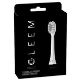 GLEEM Toothbrush Replacement Brush Heads Refill, White, 2 count