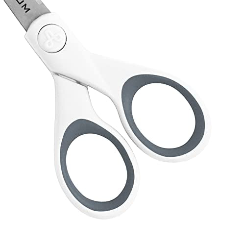 Westcott 16376 Crafting Scissors, 5-Inch Titanium Micro-Tip Scissors, White/Gray