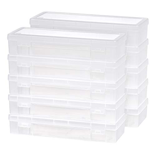 IRIS USA 10Pack Large Plastic Hobby Art Craft Supply Organizer Storage Containers with Latching Lid