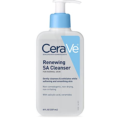 CeraVe SA Cleanser | Salicylic Acid Cleanser with Hyaluronic Acid, Niacinamide & Ceramides| BHA Exfoliant for Face | Fragrance Free Non-Comedogenic | 16 Ounce