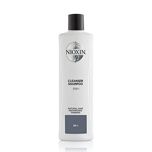 Nioxin System 2 Scalp Cleansing Shampoo with Peppermint Oil, Treats Dry and Sensitive Scalp, Dandruff Relief and Anti-Hair Breakage, For Natural Hair with Progressed Thinning, 10.1 fl oz