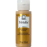 FolkArt Acrylic Metallic Paint, 2 Fl Oz (Pack of 1), Pure Gold