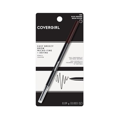 COVERGIRL Easy Breezy Brow Micro-Fine + Define Pencil, Honey Brown, 0.003 Oz