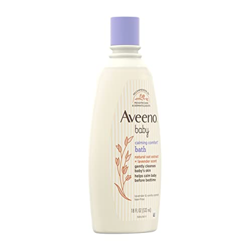 Aveeno Baby Calming Comfort Moisturizing Lotion with Relaxing Lavender & Vanilla Scents, Non-Greasy Body Lotion with Natural Oatmeal & Dimethicone, Paraben- & Phthalate-Free, 18 fl. Oz