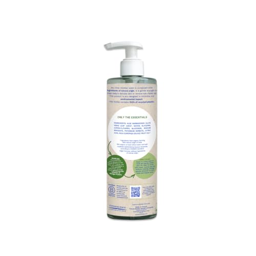 Mustela Certified Organic Micellar Cleansing Water -No-Rinse Natural Water Cleanser w/ Olive Oil & Aloe Vera - For Baby, Kid & Adult - Fragrance Free, EWG Verified & Vegan -13.5 oz-Packaging may vary