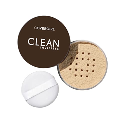 COVERGIRL Clean Invisible Loose Powder - Loose Powder, Setting Powder, Vegan Formula - Translucent Light, 20g (0.7 oz)