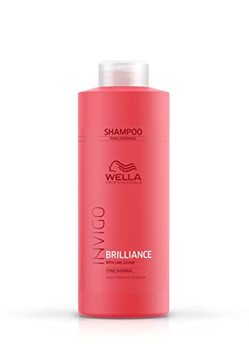 WELLA PROFESSIONALS Invigo Brilliance Shampoo for Fine Normal Colored Hair, Professional Color Protecting & Color Vibrancy Shampoo, 33.8 Fl oz