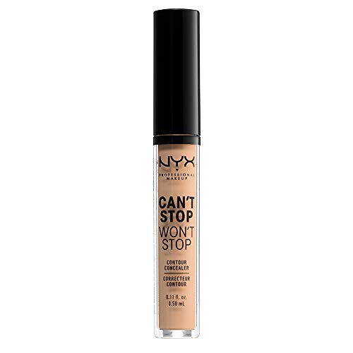 NYX PROFESSIONAL MAKEUP Can't Stop Won't Stop Contour Concealer, 24h Full Coverage Matte Finish - Natural