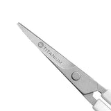 Westcott 16380-001 4 Curved Blade Titanium Embroidery Scissors for Crafting, White/Gray