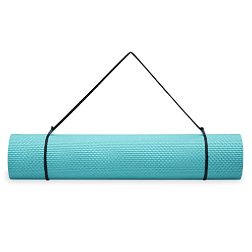 Gaiam Essentials Premium Yoga Mat with Carrier Sling, Teal, 72 InchL x 24 InchW x 1/4 Inch Thick