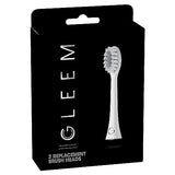 GLEEM Toothbrush Replacement Brush Heads Refill, White, 2 count