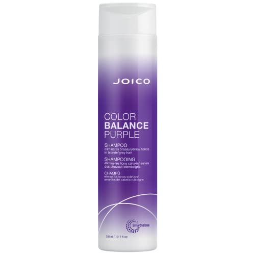 Joico Color Balance Purple Shampoo | For Cool Blonde, Gray Hair | Eliminate Brassy Yellow Tones | Boost Color Vibrancy & Shine | UV Protection | With Rosehip Oil & Green Tea Extract | 10.1 Fl Oz