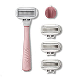 FLAMINGO 5-Blade Razors for Women - 1 Razor Handle + 4 5-Blade Refills + 1 Shower Holder - Sage