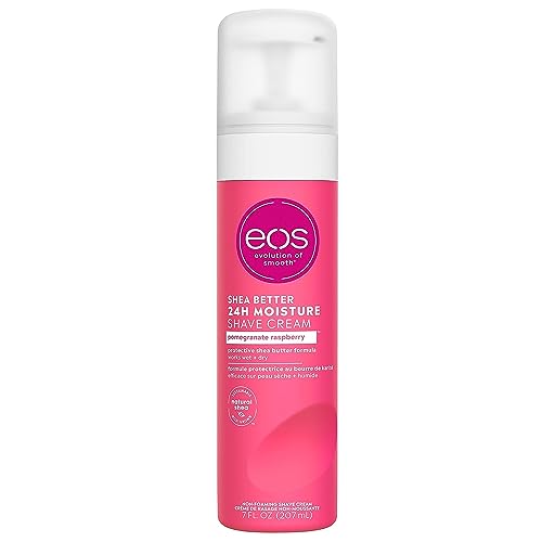 eos Shea Better Shaving Cream for Women Variety Pack - Pomegranate Raspberry + Pink Citrus, Shave Cream, Skin Care and Lotion with Shea Butter and Aloe, 24 Hour Hydration, 7 Fl Oz, Pack of 2