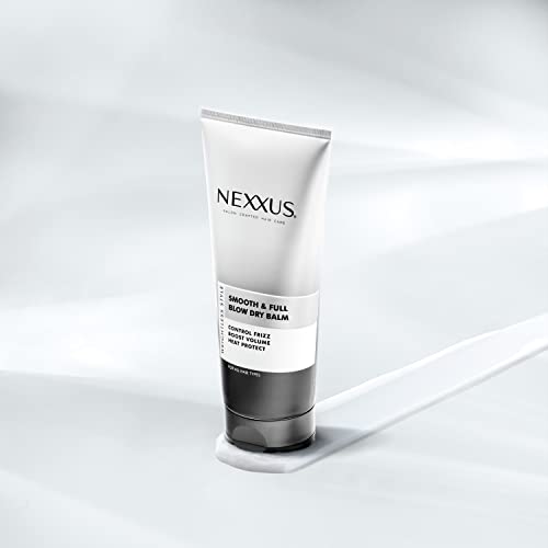 Nexxus Smooth & Full Blow Dry Balm Weightless Style Frizz Control, Volume & Heat Protect Styling Cream for Smooth & Full Hair 6 oz