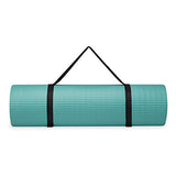 Gaiam Essentials Thick Yoga Mat - Fitness and Exercise Mat with Easy-Cinch Carrier Strap Included - Soft Cushioning and Textured Grip - Multiple Colors Options (Green, 72"L X 24"W X 2/5 Inch Thick)