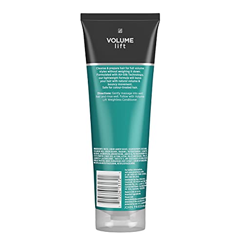 John Frieda Volume Lift Lightweight Shampoo for Natural Fullness, 8.45 Ounces, Safe for Colour-Treated Hair, Volumizing Shampoo for Fine or Flat Hair