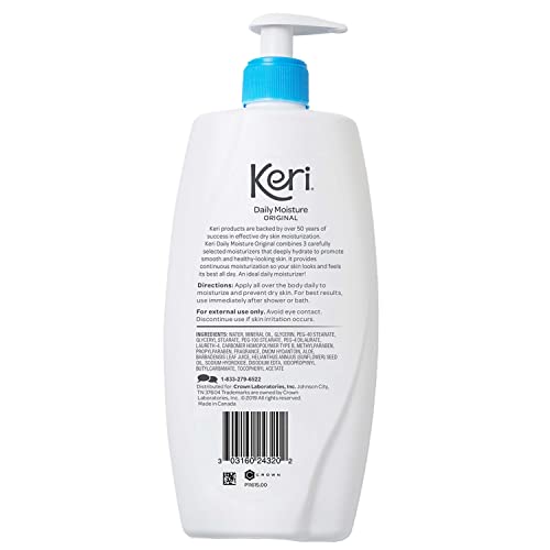 Keri Whole Body Therapy Original, Continuous Moisturization, 3 Essential Moisturizers (Vitamin E, Aloe and Sunflower Seed Oil), 20 Oz