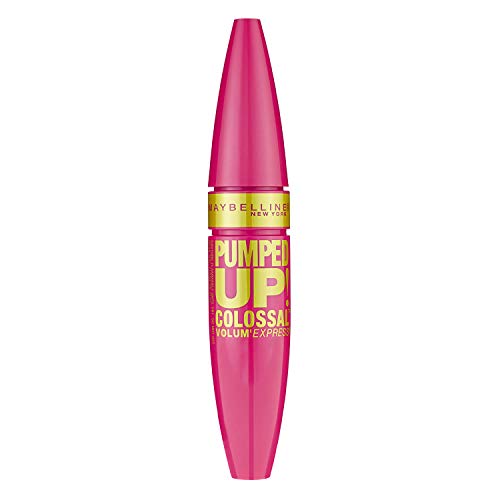 Maybelline New York Volum Express Pumped Up Colossal Mascara, Washable Formula Infused with Collagen for Up To 16x Lash Volume, Glam Black, 1 Count