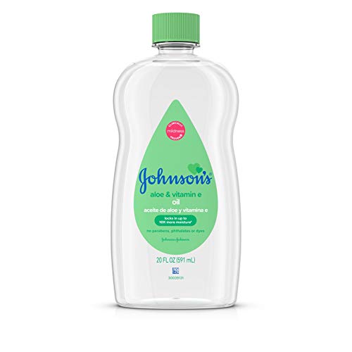 Johnsons Baby Oil, Mineral Oil Enriched with Aloe Vera and Vitamin E, 20 fl. oz