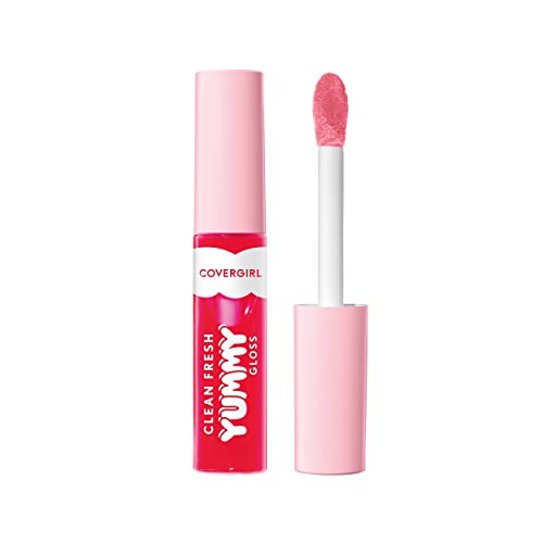 COVERGIRL Clean Fresh Yummy Gloss – Lip Gloss, Sheer, Natural Scents, Vegan Formula - Glamingo Pink